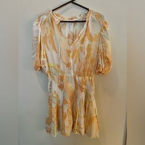 Karlie L Orange and Yellow Floral Mini Dress NEVER WORN.